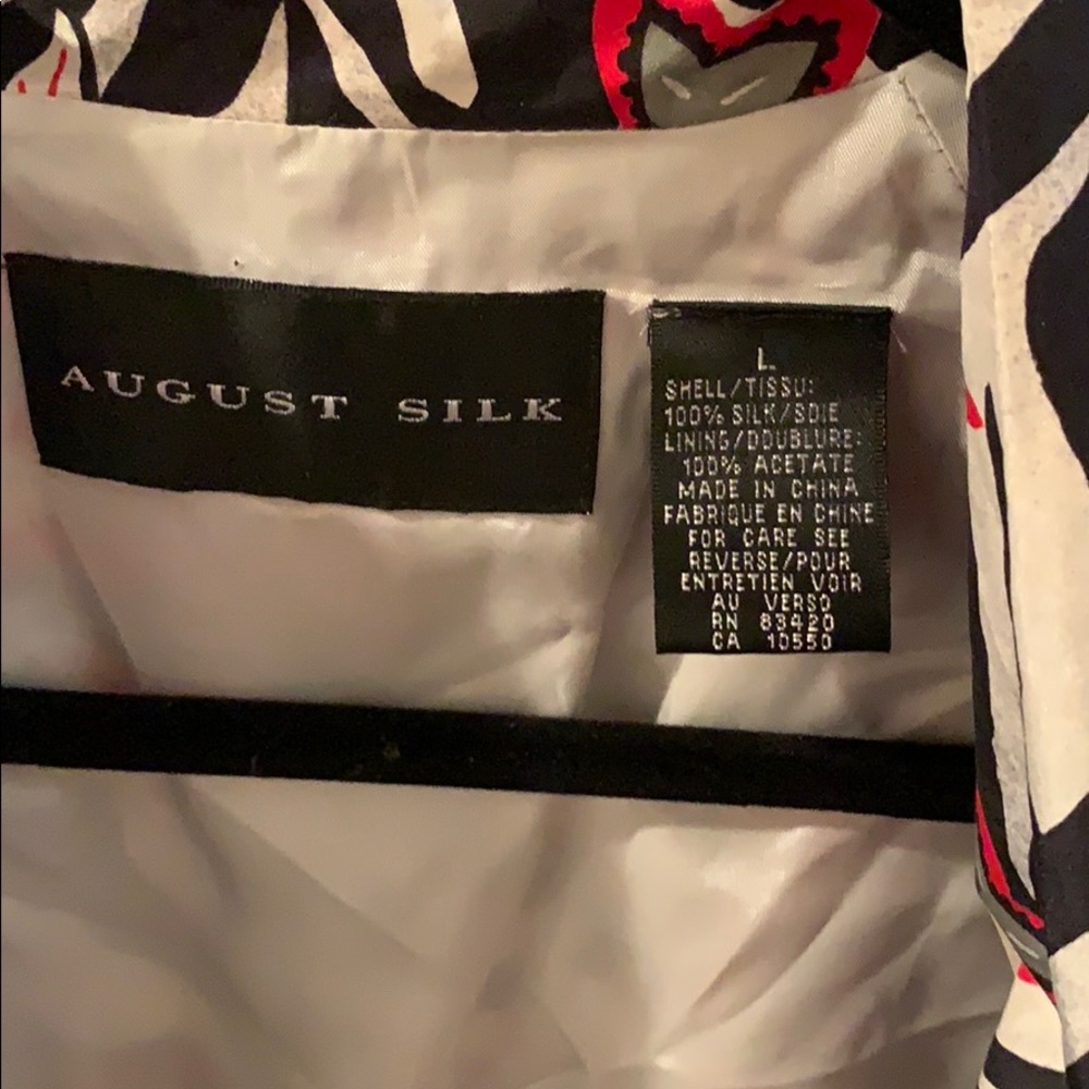 August Silk Red, Black & Gray Pattern Jacket Euc! - image 2